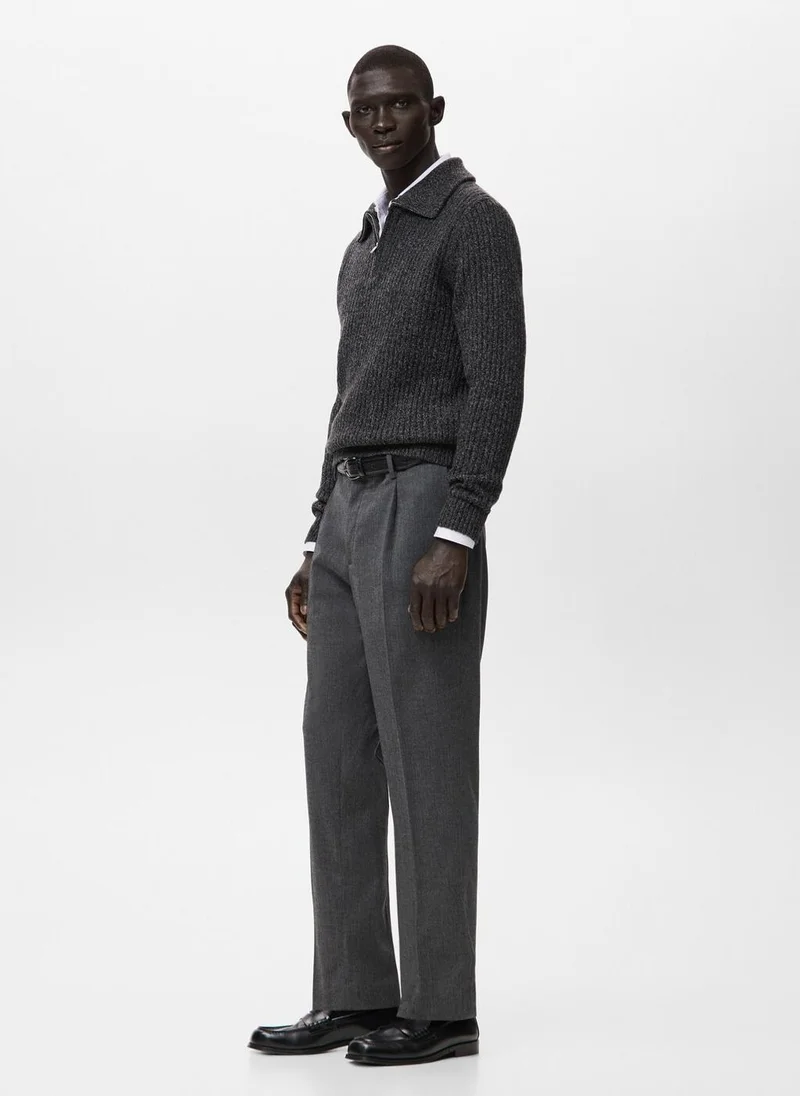 Mango Man  Wool-blend sweater with zip for Men | Best Price UAE